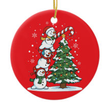 Funny Snowman Tree Decorating Ornament