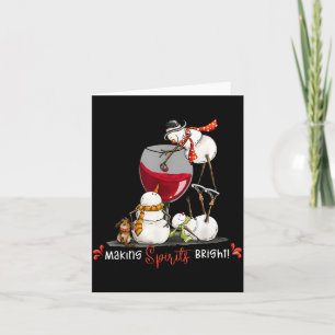 Funny Snowman Wine Christmas Holiday  Card