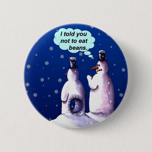 Funny Snowmen Cartoon 6 Cm Round Badge (Front)