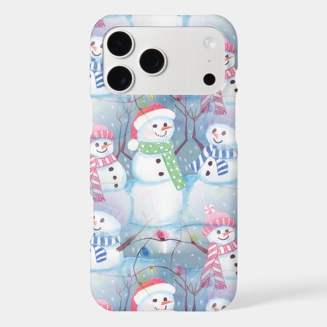 Funny Snowmen Christmas Tree String Lights Pattern (Back)