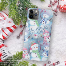 Funny Snowmen Christmas Tree String Lights Pattern