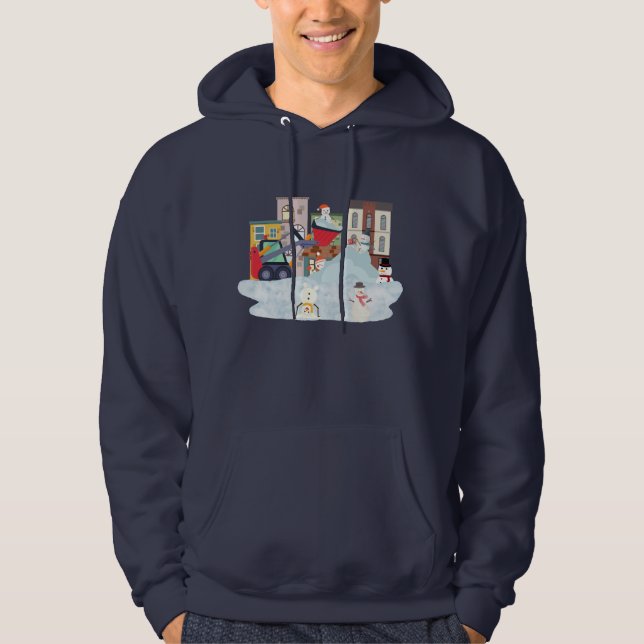 Funny Snowmen getting Ploughed Hoodie (Front)