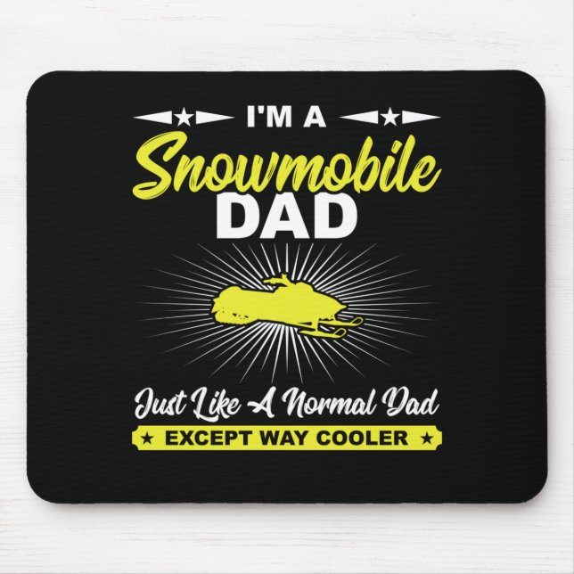 Funny Snowmobile Dad Snowmobile Rider Gift T-Shirt Mouse Pad (Front)