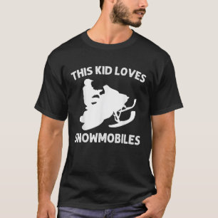 Funny Snowmobile Gift For Kids Boys Girls Snowmobi T-Shirt