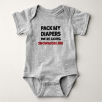 Funny Snowmobile Jersey Bodysuit for Baby