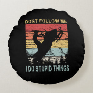 Funny Snowmobiling Round Cushion