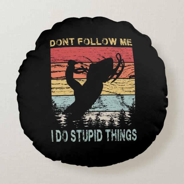 Funny Snowmobiling Round Cushion (Front)