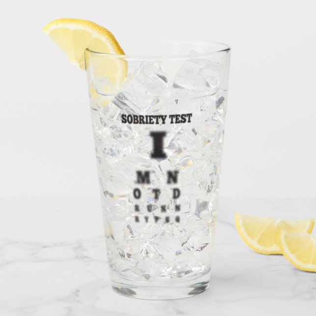 Funny Sobriety Test 🍻 Blurry Eye Chart  Glass (Front Ice)