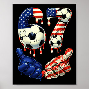 Funny Soccer 67 Meme For Boys Kids 67 T Shirt, Six Poster