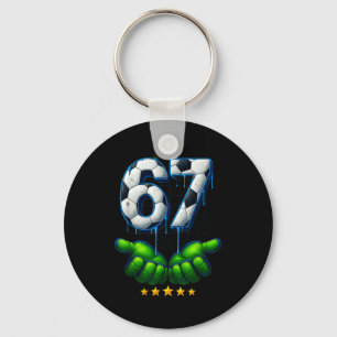 Funny Soccer 67 Six Seven Funny Gen Alpha Meme Dri Key Ring