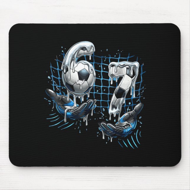 Funny Soccer 67 Six Seven Funny Number 67 Meme Foo Mouse Pad (Front)