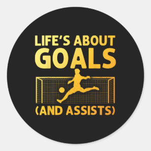 Funny Soccer Art For Boys Girls Men Women Gag Socc Classic Round Sticker