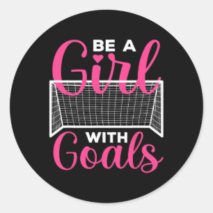 Funny Soccer Art For Girls Teens Women Soccer Love Classic Round Sticker