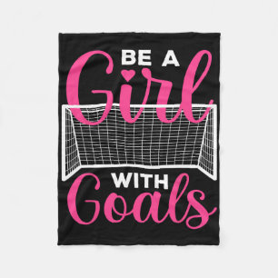 Funny Soccer Art For Girls Teens Women Soccer Love Fleece Blanket