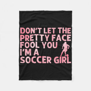 Funny Soccer Art For Girls Women Soccer Lover Socc Fleece Blanket