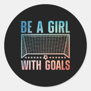 Funny Soccer Art For Women Girls Soccer Player Soc Classic Round Sticker