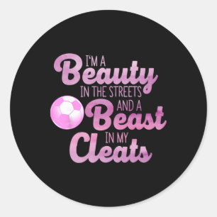 Funny Soccer Art For Women Girls Soccer Player Soc Classic Round Sticker