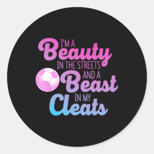 Funny Soccer Art For Women Girls Soccer Player Soc Classic Round Sticker