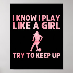 Funny Soccer Art For Women Girls Soccer Player Soc Poster