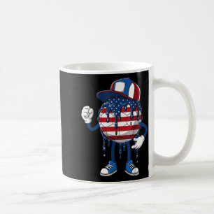 Funny Soccer Ball American Flag Drip Boys Kids Men Coffee Mug