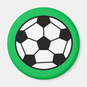 Funny Soccer Ball On Green Background Magnet