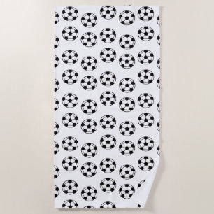 Funny Soccer Ball Pattern Beach Towel