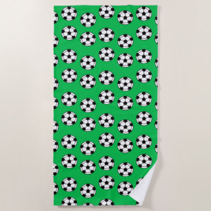 Funny Soccer Ball Pattern Beach Towel