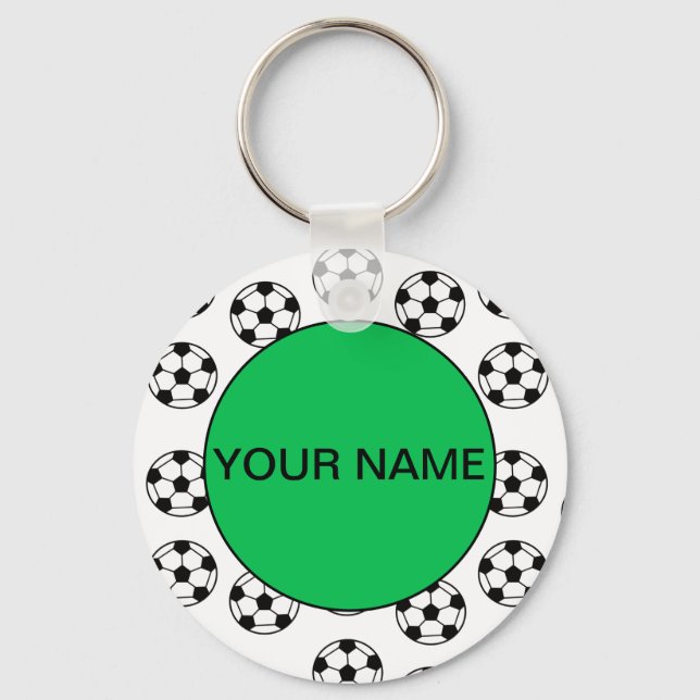 Funny Soccer Ball Pattern Key Ring (Front)