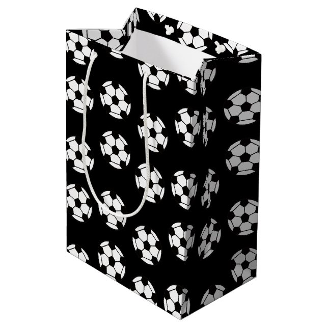 Funny Soccer Ball Pattern Medium Gift Bag (Back Angled)