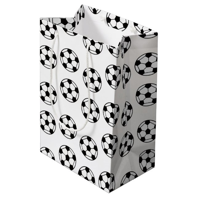 Funny Soccer Ball Pattern Medium Gift Bag (Back Angled)