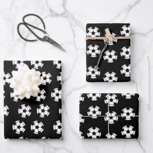 Funny Soccer Ball Pattern Wrapping Paper Sheet