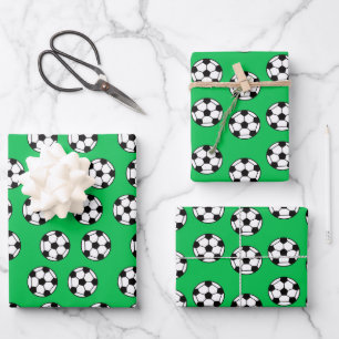 Funny Soccer Ball Pattern Wrapping Paper Sheet