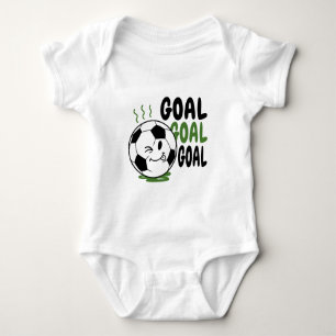 Funny soccer ball, soccer goal baby bodysuit