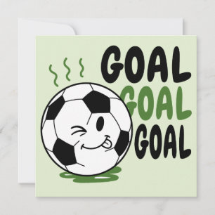 Funny soccer ball, soccer goal card