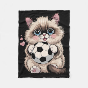 Funny Soccer Birman Just Girl Who Loves Cats Play  Fleece Blanket