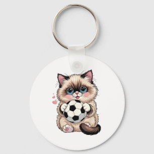 Funny Soccer Birman Just Girl Who Loves Cats Play Key Ring
