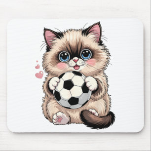 Funny Soccer Birman Just Girl Who Loves Cats Play  Mouse Pad