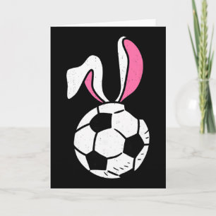 Funny Soccer Bunny Happy Easter Ears Sports Men Bo Card