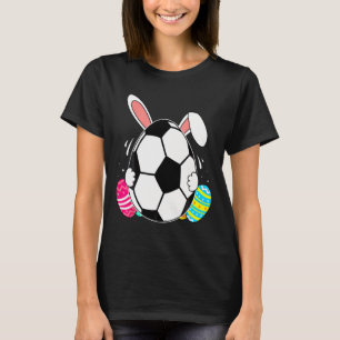 Funny Soccer Byll With Bunny Ears Easter Day Men B T-Shirt