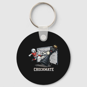 Funny Soccer Chess Pawn Goal Scorer Checkmate Gift Key Ring