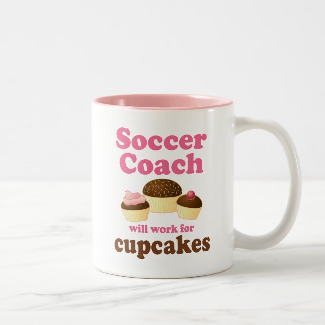 Funny Soccer Coach Two-Tone Coffee Mug (Right)