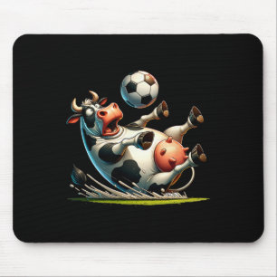 Funny Soccer Cow Slip Footll Farm Cartoon Humor Mouse Pad