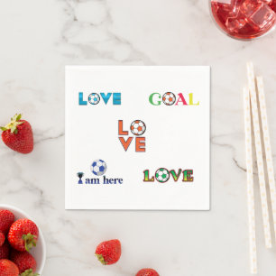 Funny Soccer Cup Sticker Napkin