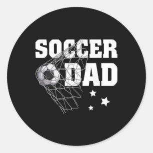 Funny Soccer Dad Daddy Soccer Sport Lover Fan Fath Classic Round Sticker