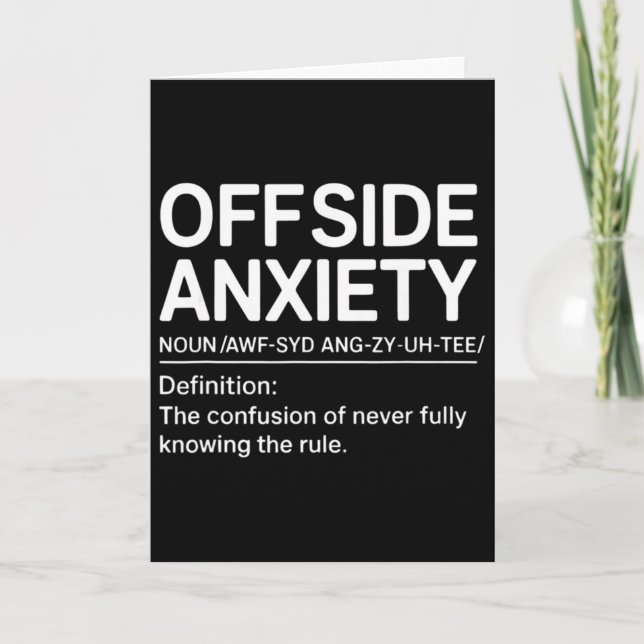 Funny Soccer Definition Soccer Player Coach Offsid Card (Front)