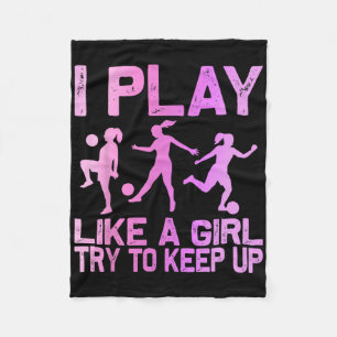 Funny Soccer Design For Girls Women Soccer Lover P Fleece Blanket