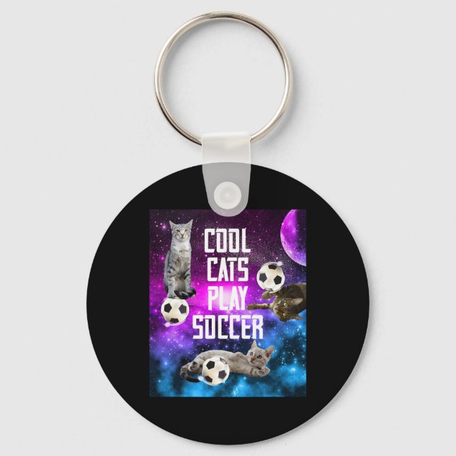 Funny Soccer Design Saying Cats  Key Ring (Front)