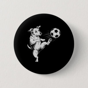 Funny Soccer Dog Superstar Kids Win Club Mum Cleat 6 Cm Round Badge