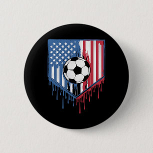 Funny Soccer Drip Boys Ice Cream Patriotic America 6 Cm Round Badge