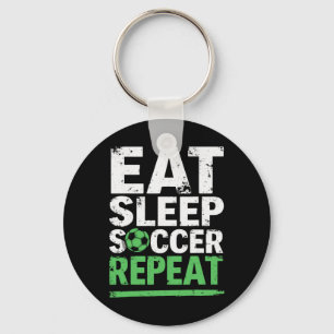 Funny Soccer Eat Sleep Soccer Repeat Key Ring